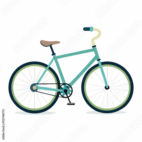 Cute Teal Bicycle Illustration