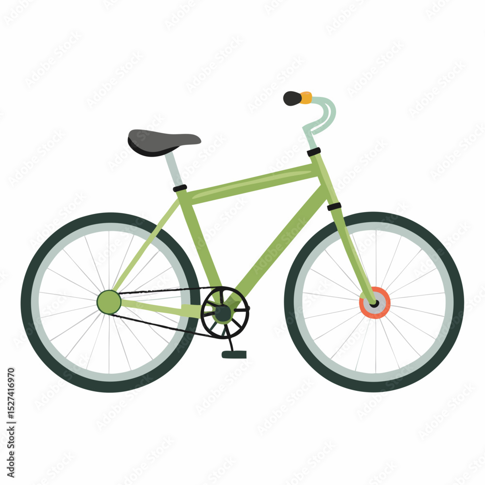 Obraz premium Cute Light Green Bicycle Illustration