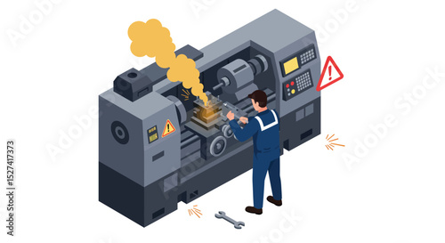 Industrial safety and precision in manufacturing vector illustration