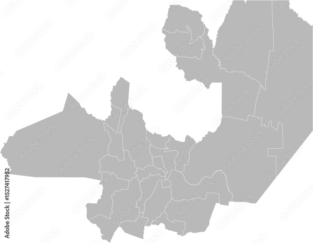 Fototapeta premium Salta, Argentina – administrative vector map with department boundaries (Web Mercator projection, PPT-compatible & fully editable)