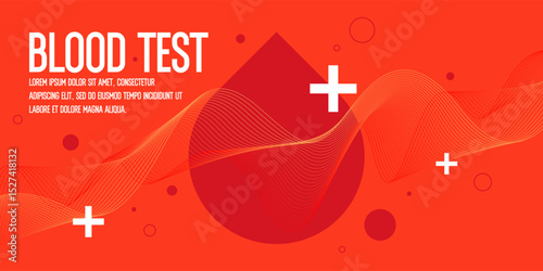 Procedures for receiving analyzes and tests. A template for information. A beautiful medical poster for taking tests at the hospital. Donating blood for tests. Abstract background, design elements.