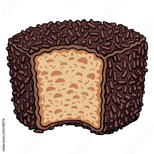 Lamington vector. Lamington vector illustration ,  Lamington lineart,  clipart,  Lamington black silhouette. Australian lamington cake illustration, drawing, vector. lamington cake vector.eps