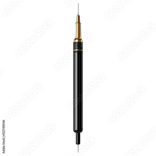 Black Gold Tattoo Pen Tool Professional Tattoo Artist Equipment Close Up on transparent background