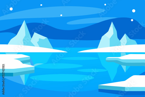 Arctic Wonderland A Stunning Illustration of Icy Landscape and Frozen Reflections
