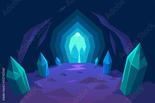 Enchanted Crystal Cave A Journey into a Glowing Blue Grotto