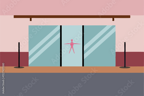 Modern Building Entrance Design  Automatic Sliding Glass Doors with Minimalist Aesthetic