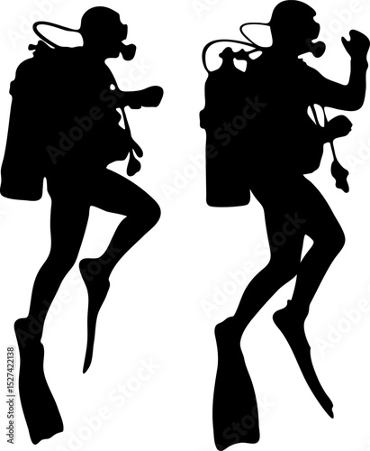 Scuba Diver Silhouettes