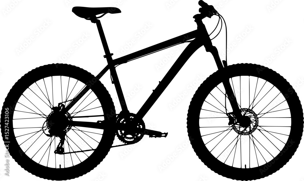 Obraz premium Silhouette of a mountain bike viewed from the side