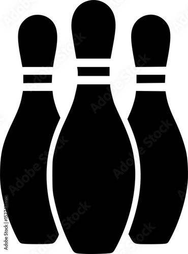 Bowling pin vector silhouette illustration isolated on white background
