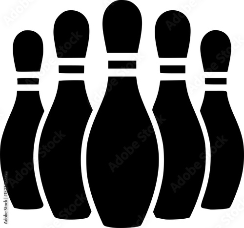 Bowling pin vector silhouette illustration isolated on white background
