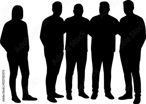 Group of Friends talking vector silhouette illustration isolated on white background
