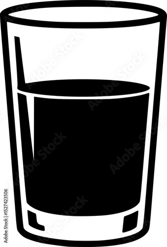 Drink glass vector silhouette illustration isolated on white background
