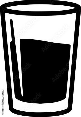 Drink glass vector silhouette illustration isolated on white background
