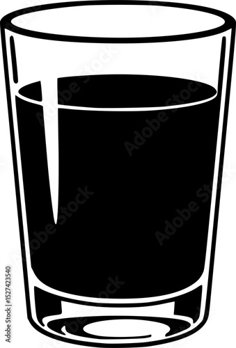 Drink glass vector silhouette illustration isolated on white background
