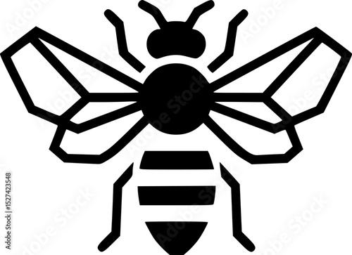 Honey bee vector silhouette illustration isolated on white background
