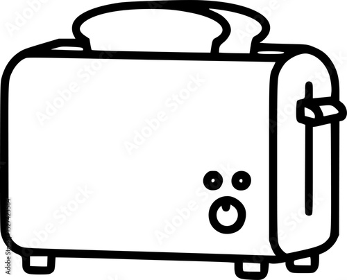 Toaster vector silhouette illustration isolated on white background

