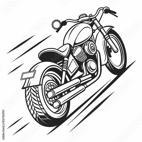 Classic Motorcycle in Motion Graphic Design
