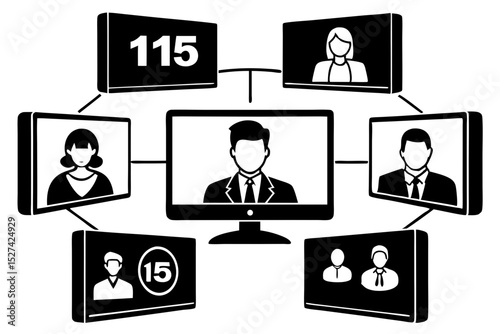 Online meeting network with multiple participants