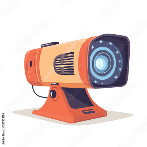 Projectors 2D flat vector illustration, isolated on a white background.