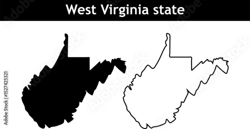 West Virginia State Map Silhouette