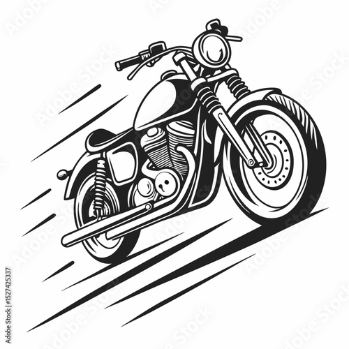 Vintage Motorcycle in Motion Graphic Design