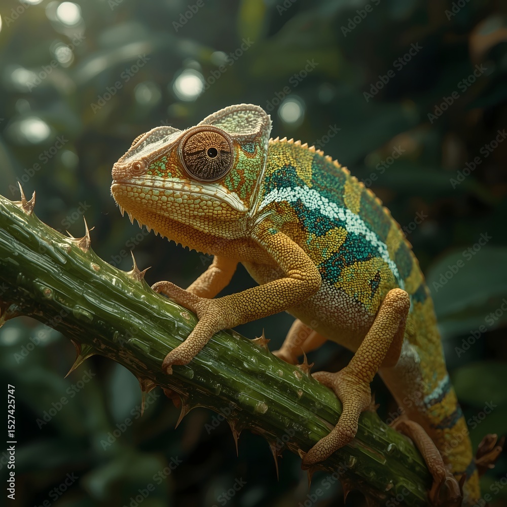 Fototapeta premium chameleon on a branch