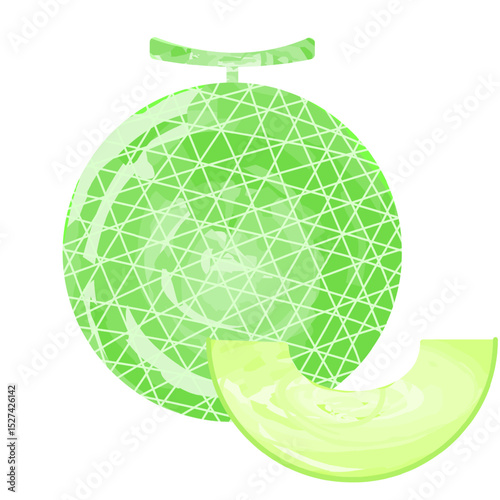 Melon simple icon watercolor style