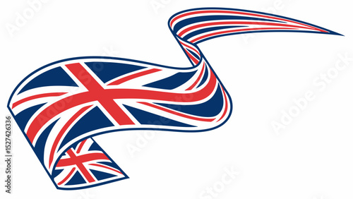 Waving Union Jack Flag Banner, British Flag Design