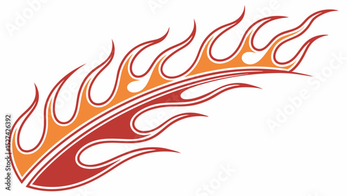 Stylized Flame Design with Orange and Red Color Scheme