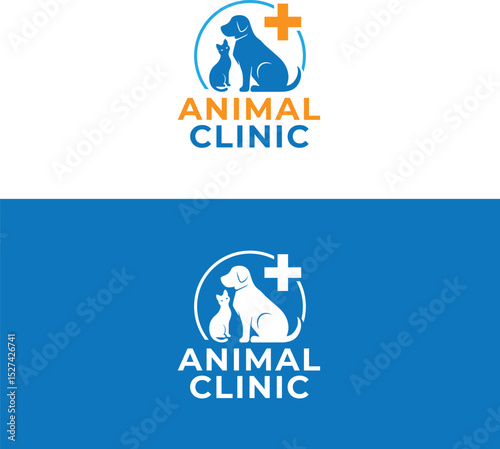 Pet Care Doctor clinic logo set of et animals vector clean bright logo