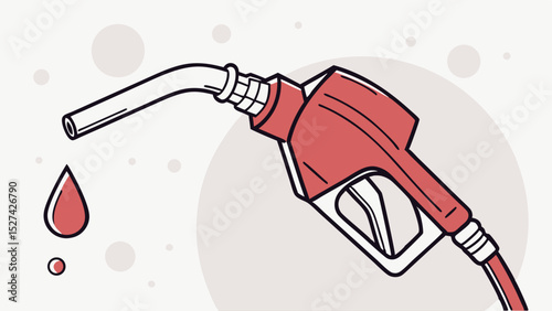 Stylized Illustration of a Fuel Nozzle Dispensing a Drop