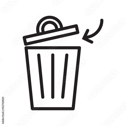 vector trash can icon. vector trash can symbol. trash tank. trash basket. delete icon.