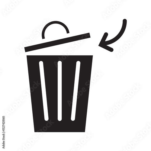 vector trash can icon. vector trash can symbol. trash tank. trash basket. delete icon.