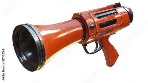 Emergency air horn with trigger button, loud audible warning device, Transparent background, PNG file photo