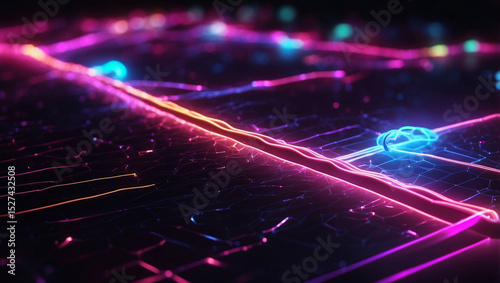 Internet Connection with Neon Effect for Enhanced Digital Experience