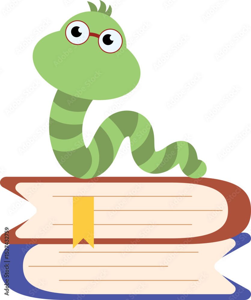 Fotografie bookworm cartoon character