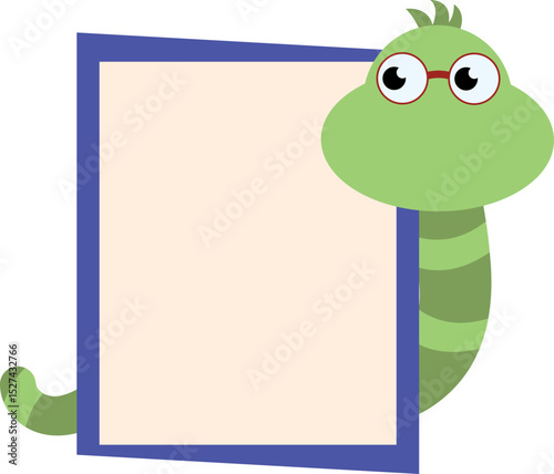 bookworm frame border cartoon character