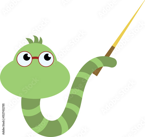 bookworm teacher point cartoon character