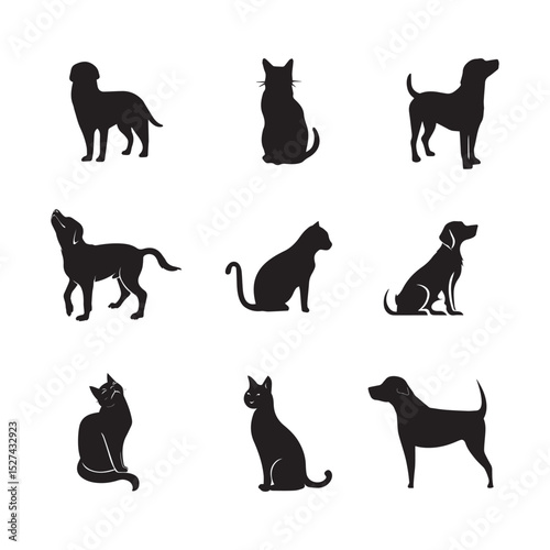 Pet Care Doctor clinic logo set of et animals vector clean bright logo