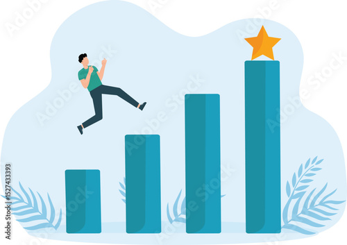 Desire and motivation to achieve high result in work or study, movement for successful achievement of goals
