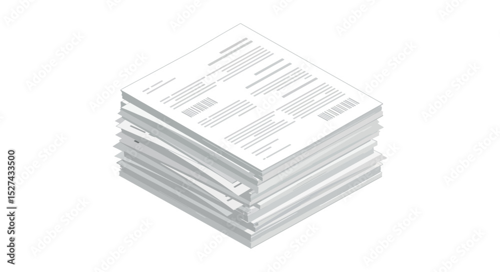 Stack of documents and papers for business and office organization vector illustration