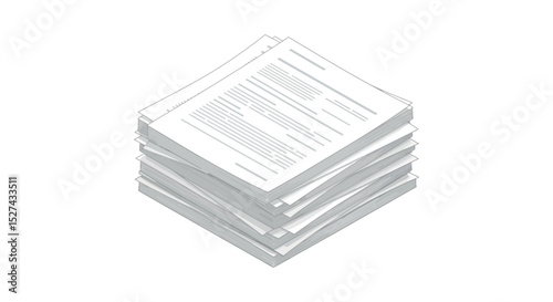 Stack of documents for business and office work efficiency and organization vector illustration