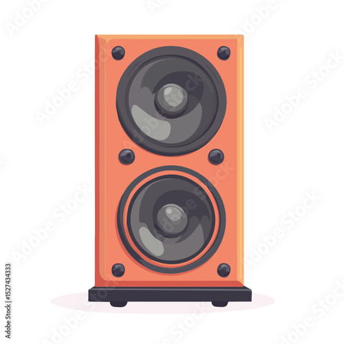 PA Speaker illustration vector 2D flat, isolated on a white background.