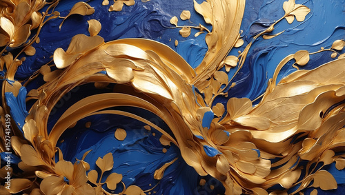 Masterpiece of Designing Art: Golden and Luxurious Abstract Creation