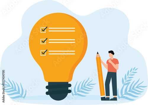 Big idea for solving business problems, planning for successful achievement of goals, meeting project deadlines and work schedule
