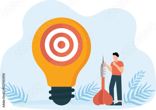 Accuracy in setting goals,successful idea and achieving high results, business career for searching for opportunities
