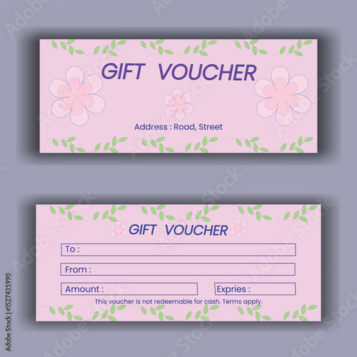 Gift Voucher Template. Gift Voucher Vector illustration. Design for invitation, certificate, gift coupon, ticket, voucher, diploma etc.
