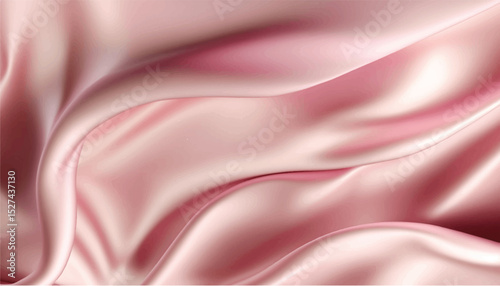 Soft elegant pink silk fabric background. Textile texture. Vector illustration	