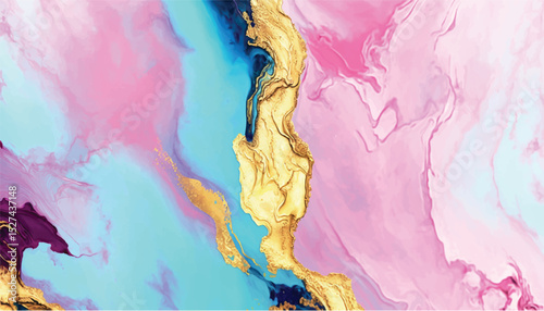 Multicolor brushed marbled surface. Abstract colorful illustration. Texture of marble. Vector illustration.	
