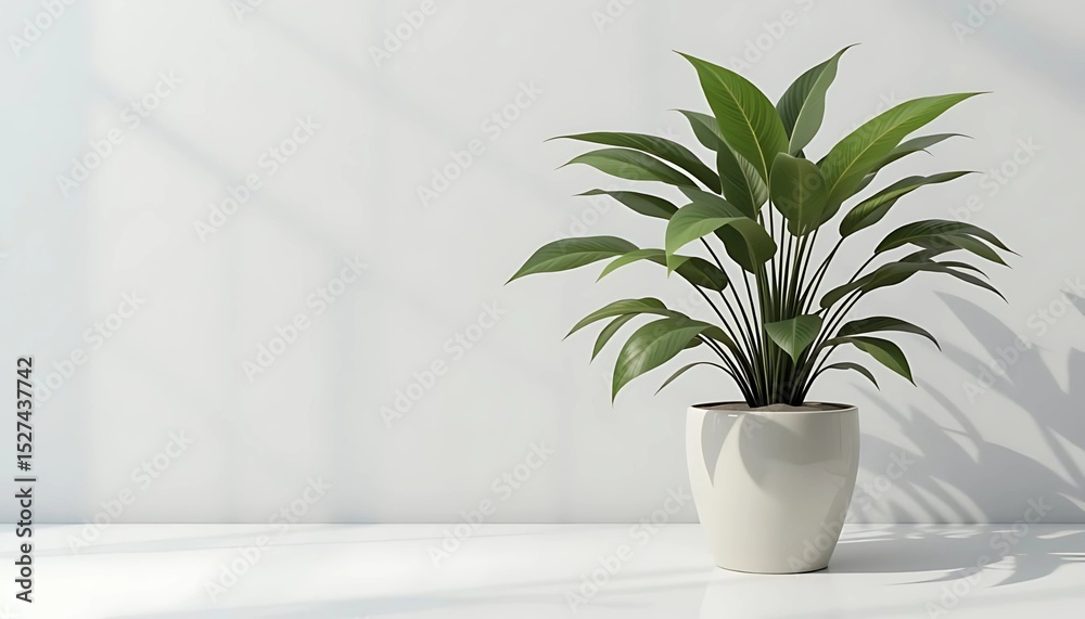 Obraz premium Contemporary Potted Plant - Natural Light and Shadows